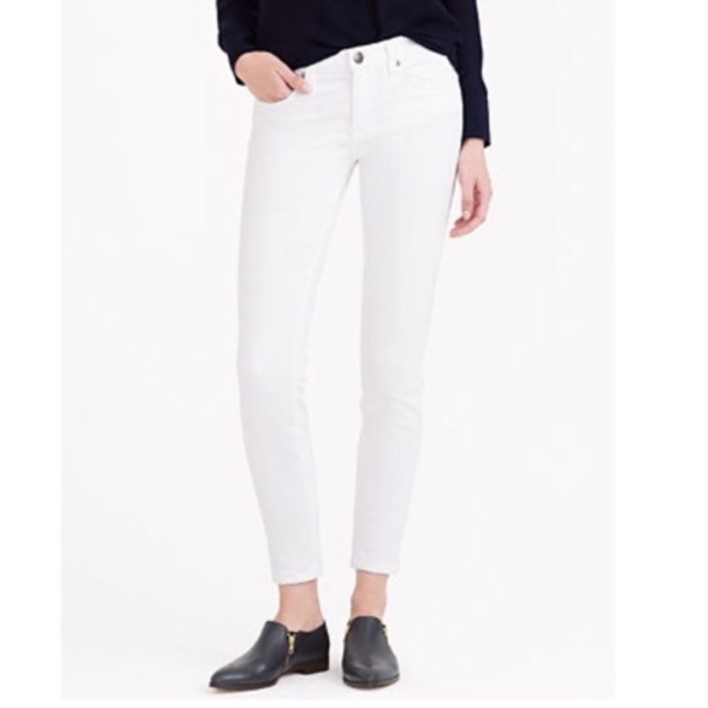 J. Crew Toothpick stretch white skinny jeans